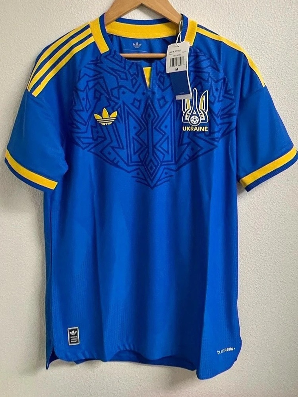 adidas Ukraine Home Jersey Men's Blue & Yellow Size Medium & Large NWT